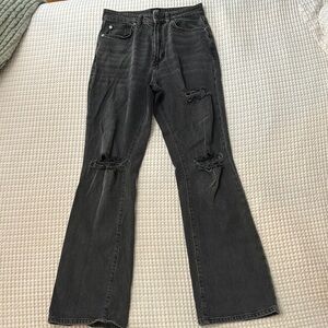 BDG Black Flare Wide Leg Jeans Distressed